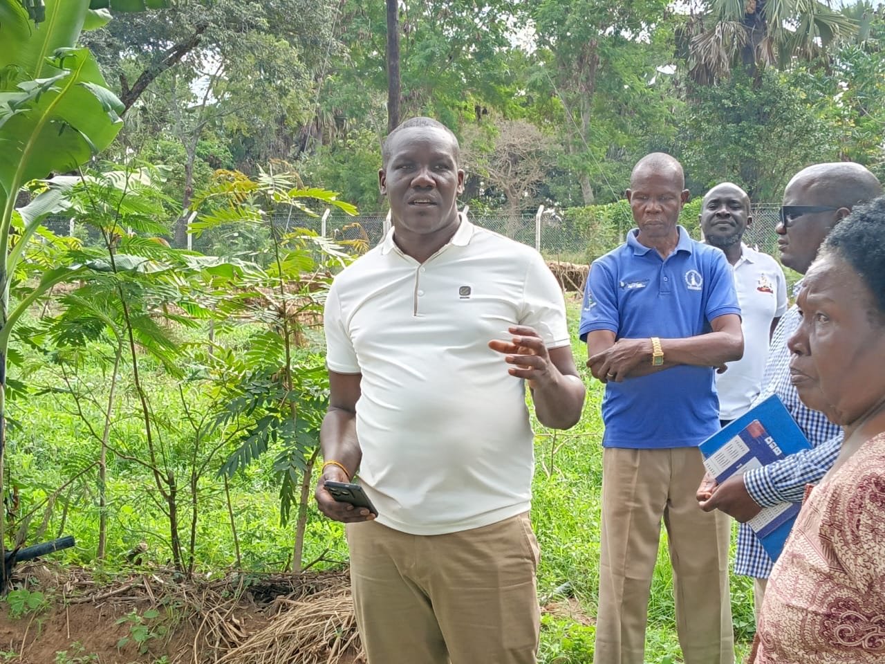 A presenter explains the demonstration plot to project partners