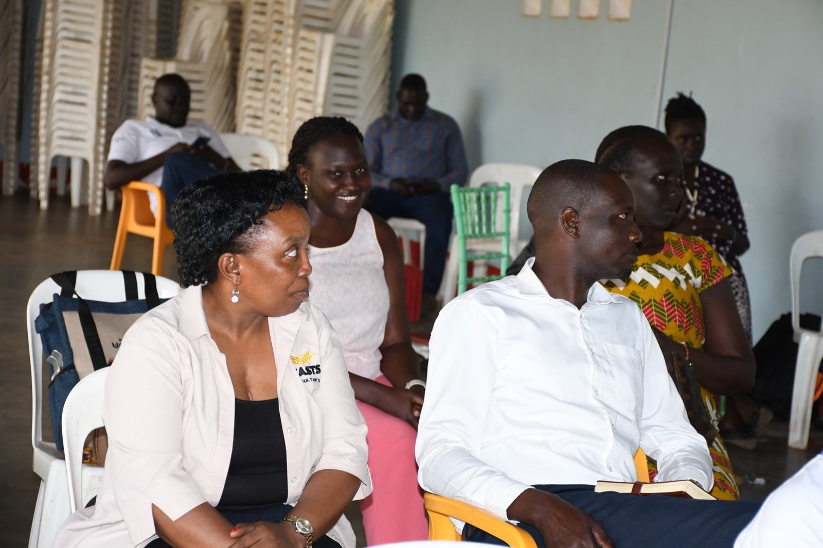 Participants follow the partner engagement session in Soroti